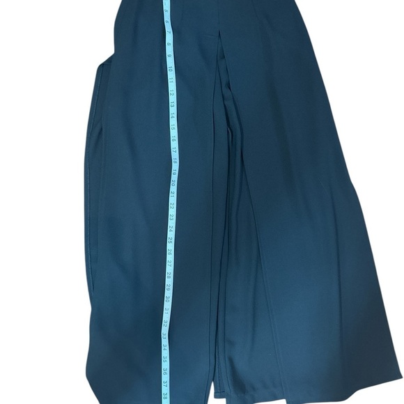 Joseph Ribkoff Black Wide-Leg Overlay Pants Size 4 | Slit Drape Palazzo - Picture 5 of 12